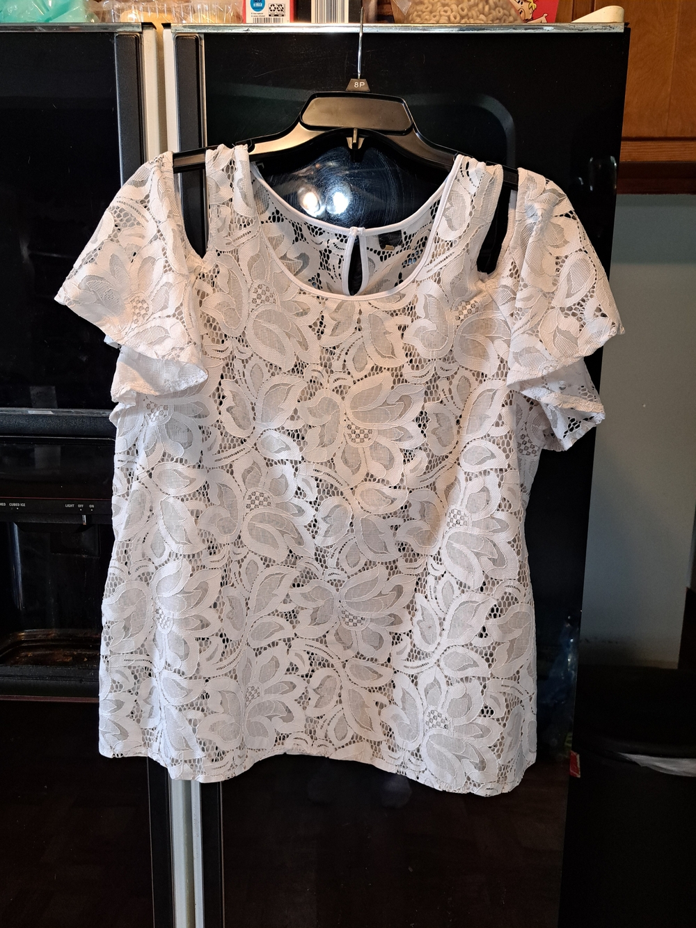 Worthington White Lace Cold-Shoulder Blouse